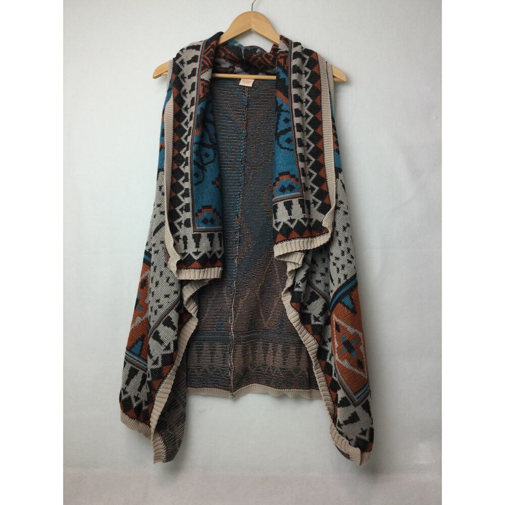 Flying Tomato Boho Duster Cardigan Vest SM